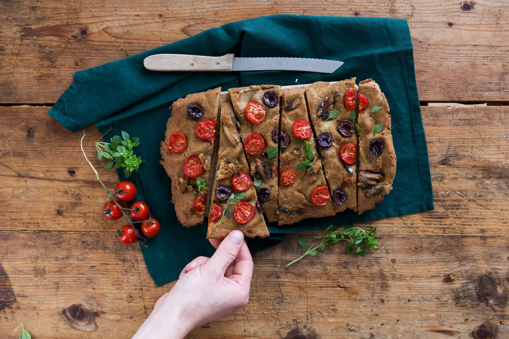 Focaccia-das Basisrezept für Protein-Mehle mit BIO PLANETE Olivenöl