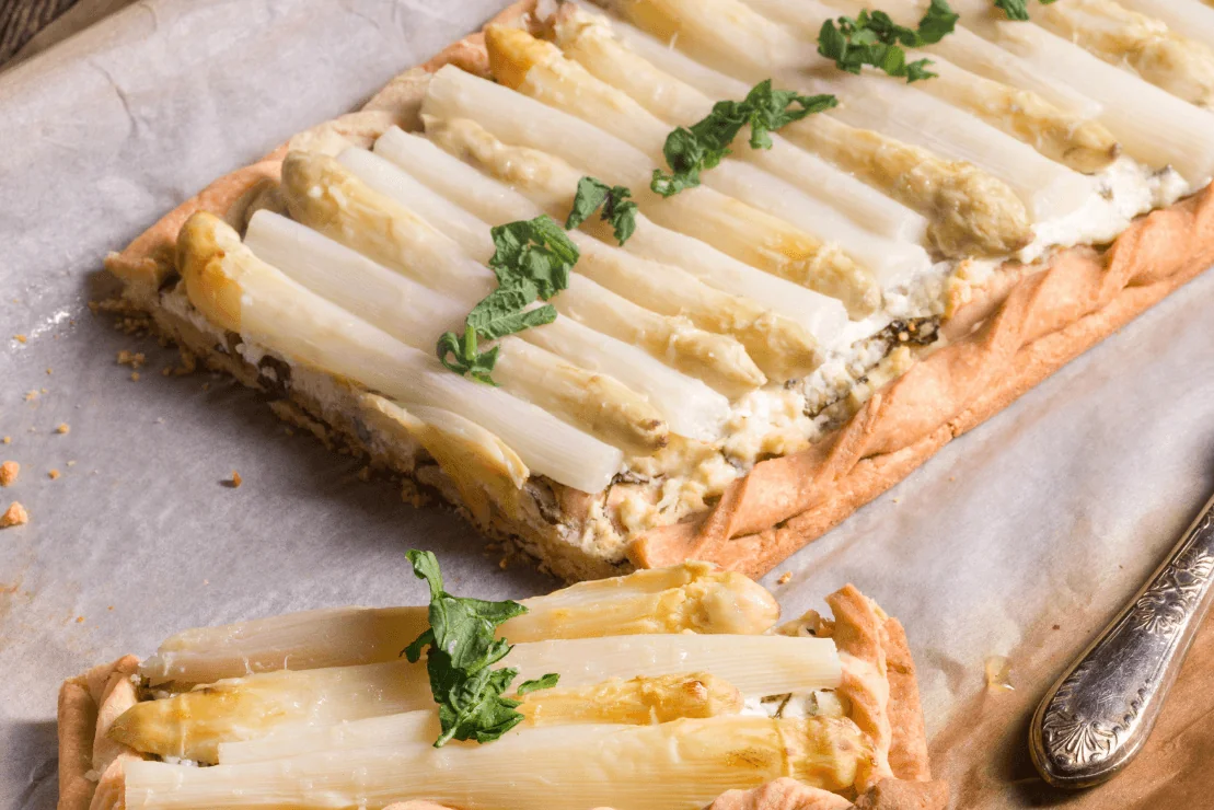 Törtchen mit Spargel und BIO PLANETE Leindotteröl