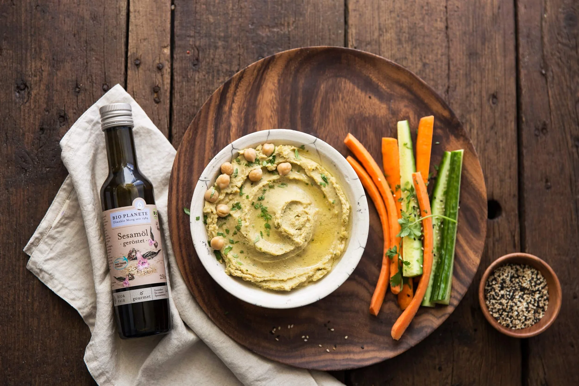 Hummus mit geröstetem Sesamöl von BIO PLANETE
