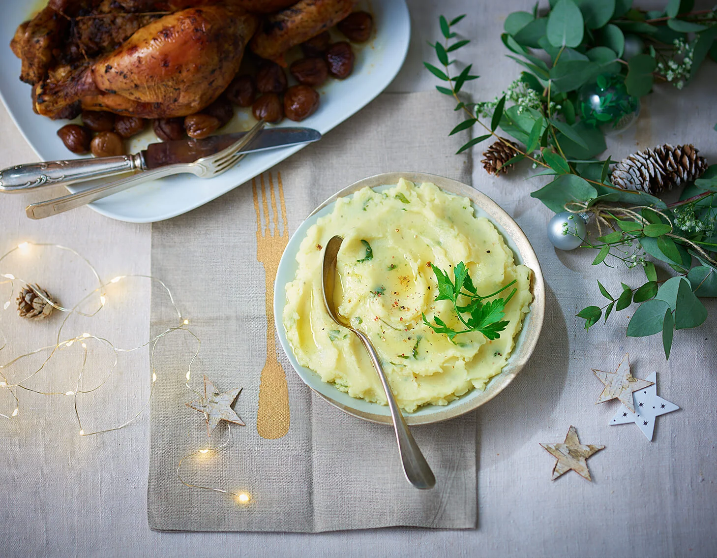 Kartoffelpüree mit Petersilie und BIO PLANETE Olivenöl mit Knoblauch