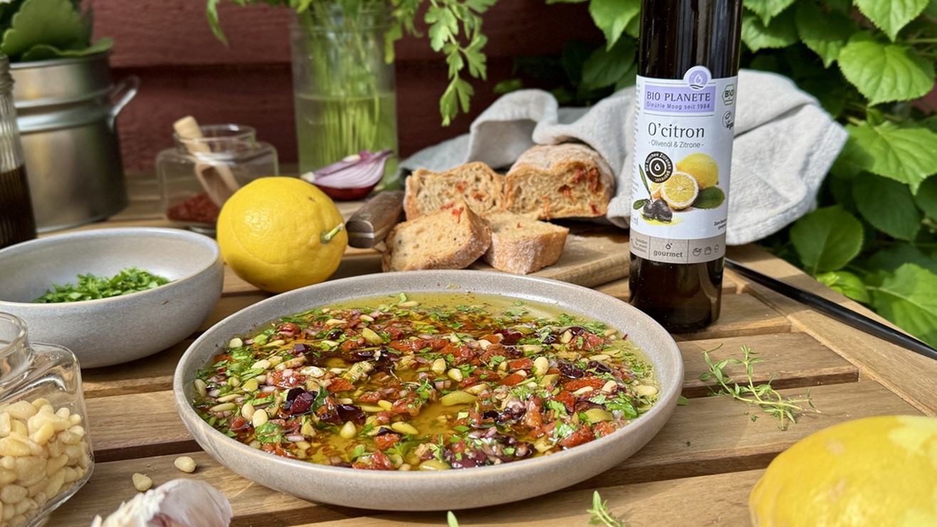 Mediterranes Brotöl mit BIO PLANÈTE O'citron Olivenöl & Zitrone