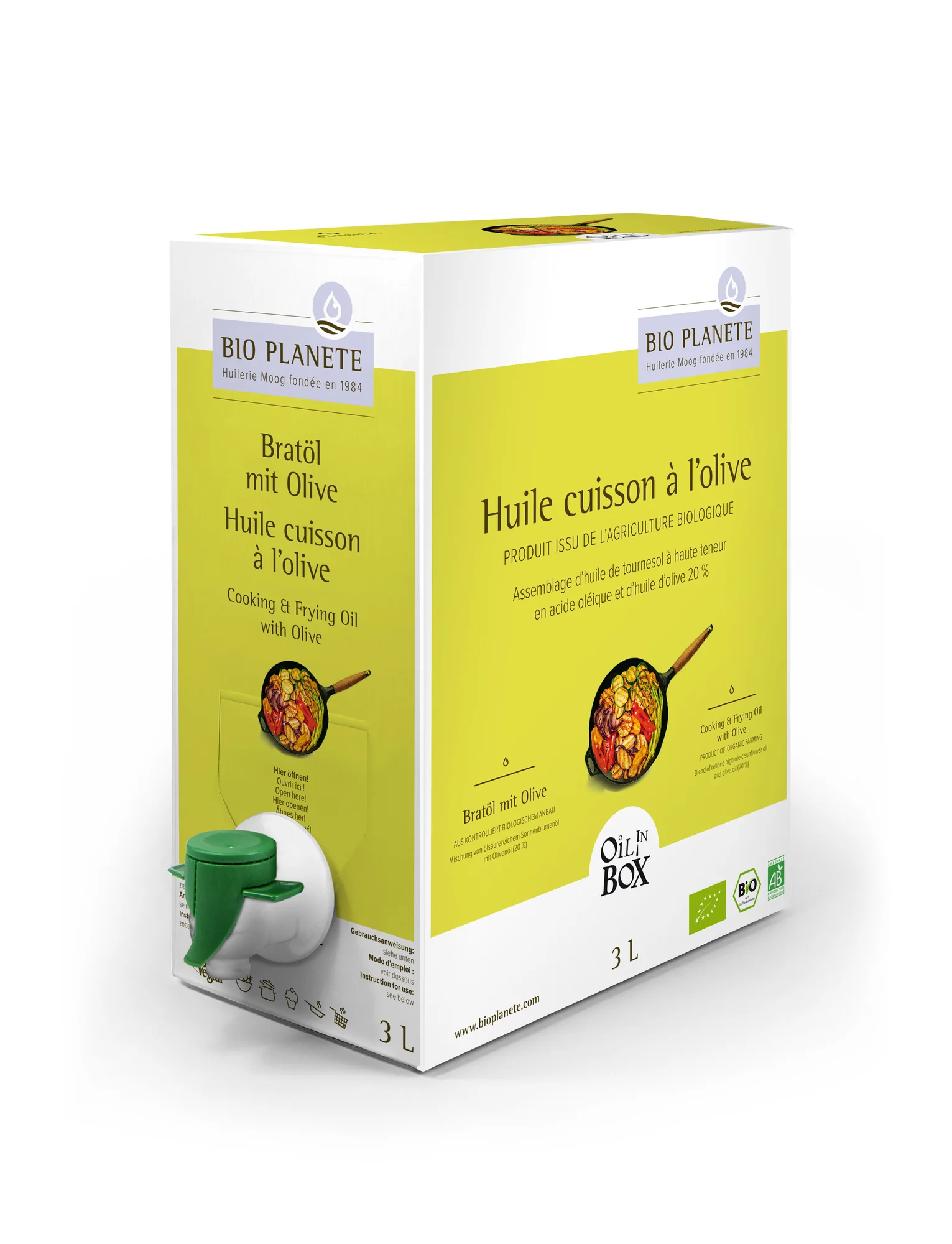 BIO PLANÈTE Bratöl mit Olive  3L Oil in Box