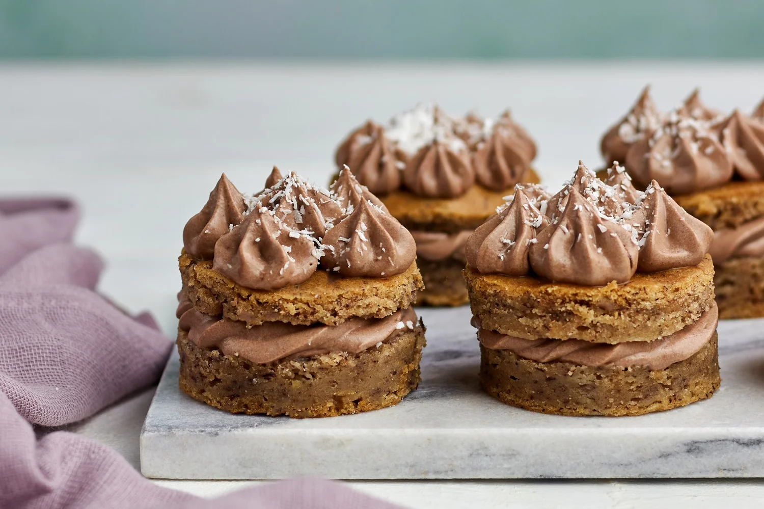 Bananentörtchen mit Schoko-Kokos-Creme und BIO PLANETE Brat- und Backöl