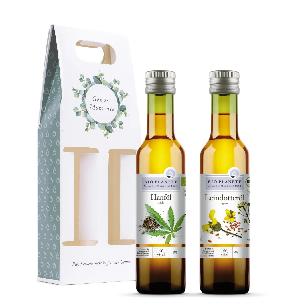 BIO PLANÈTE Geschenkbox Omega3_Hanfoel und Leindotteroel nativ