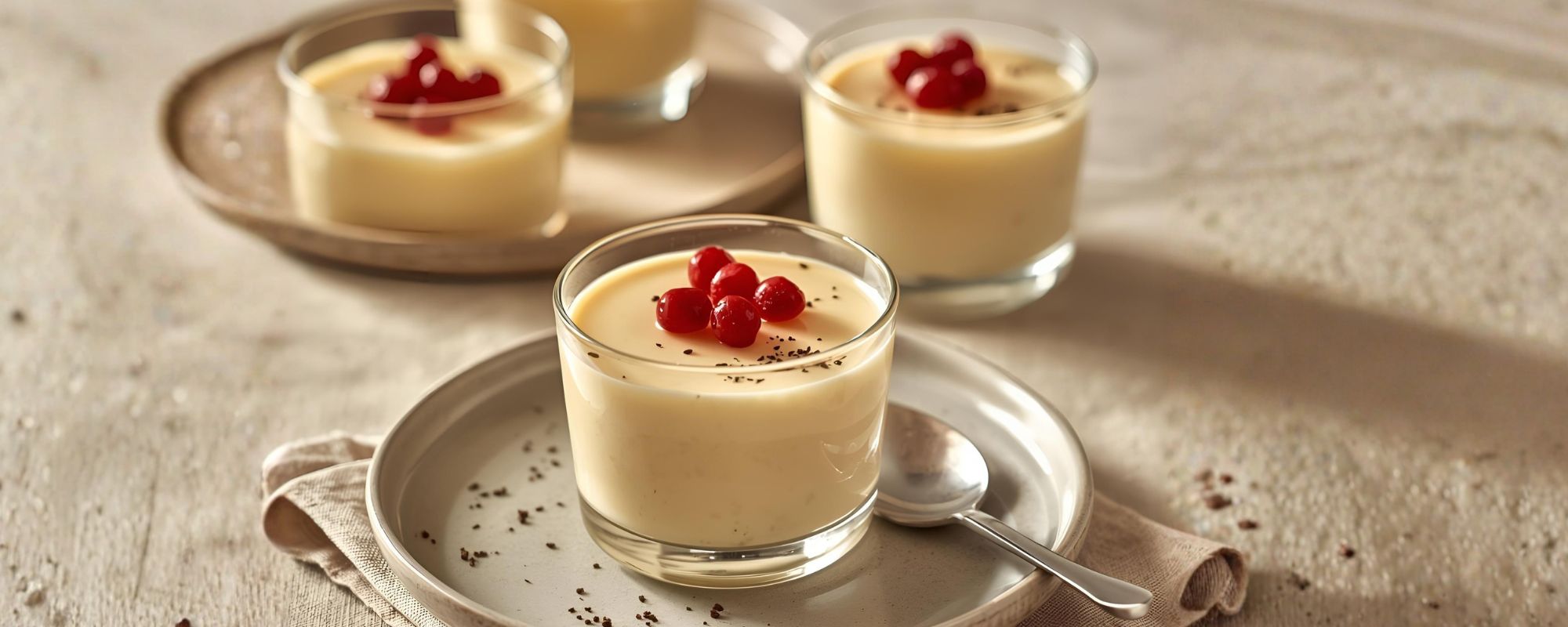 Panna Cotta mit Schwarzkümmelöl & fruchtigen Perlen