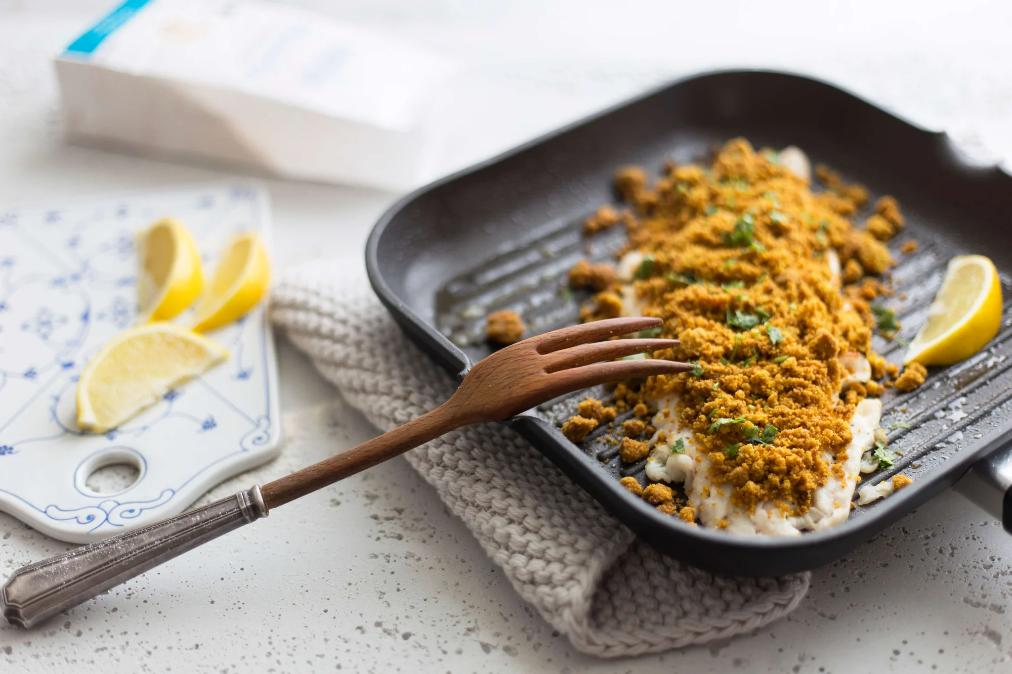 Dorschrückenfilet mit Curry-Kokoskruste mit BIO PLANETE Kokosöl